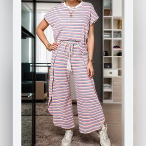 NWOT Rainbow striped PANTS ONLY